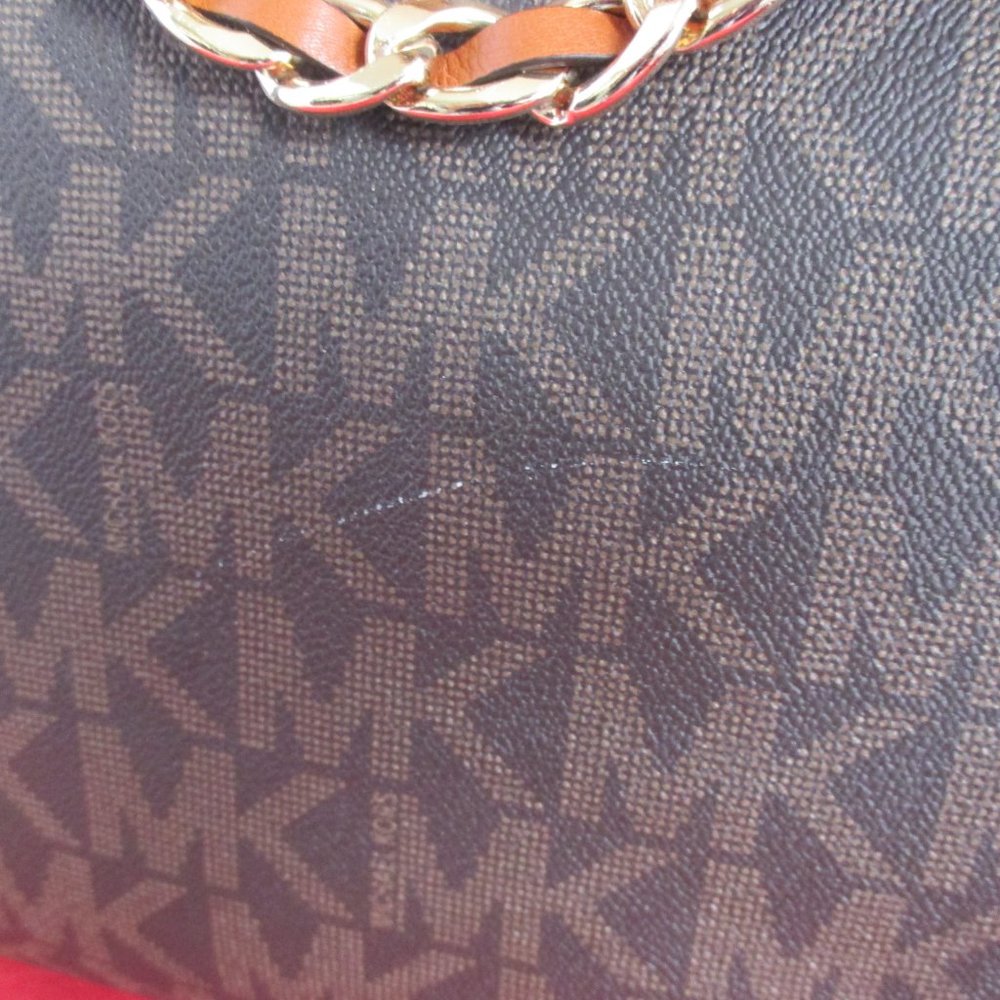 Michael Kors Harper Large N/S MK Signature Tote $298 Brown #013 - Picture 7 of 13